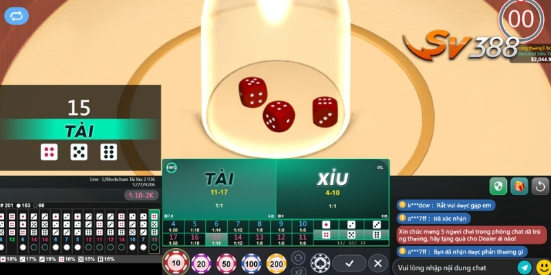 Đặt cược tài xỉu trên SV388 nhận thưởng nhanh chơi mượt